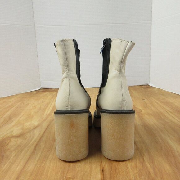 FREE PEOPLE James Chelsea Leather Boots Sz EU 36/US 5.5-6 Bone White Booties NWT - Picture 5 of 16